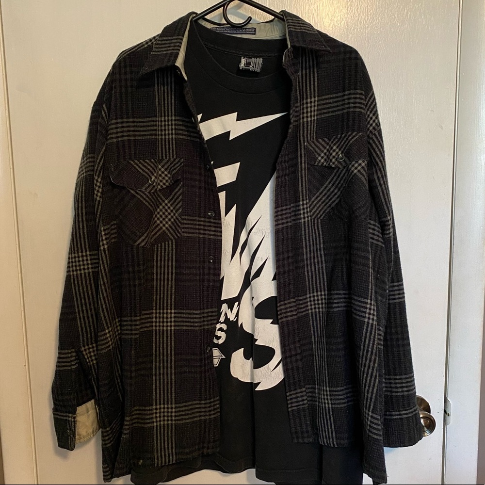 Gray and black flannel